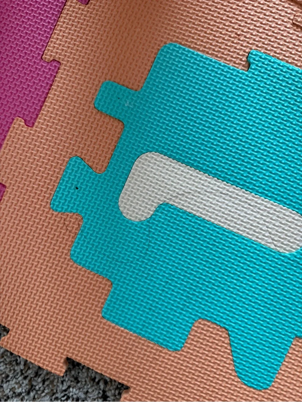 Colorful Pink Foam Puzzle Play Mat - Multi-Color Home Art